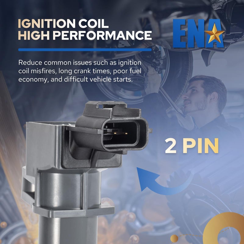 ENA Set of 1 Ignition Coil Pack Compatible with Dodge Jeep Mitsubishi Dakota Durango 1500 Nitro Cherokee Commander Raider 3.7L 3.9L 4.7L V6 V8 Replacement For UF270 UF399 UF297 C1231 56028138 - Image 4